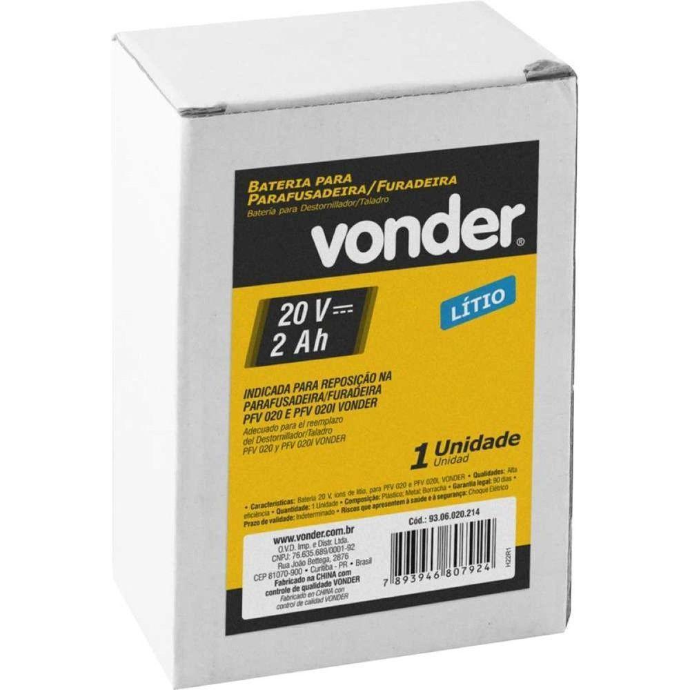 Bateria 20V 2,0ah Para Pfv020-020i Vonder - 6