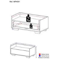 Mesa De Cabeceira 80 Cm com Pés Quadrados - 3