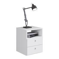 Mesa De Cabeceira Com 2 Gavetas Multimóveis Cr35099 Branca Branco - 1