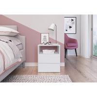 Mesa De Cabeceira Com 2 Gavetas Multimóveis Cr35099 Branca Branco - 2