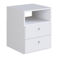 Mesa De Cabeceira Com 2 Gavetas Multimóveis Cr35099 Branca Branco - 3