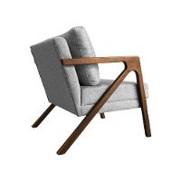 Kit 2 Poltronas Mona Monique Luxo Base Madeira Maciça Mel Linho Cinza - 5