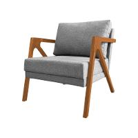 Kit 2 Poltronas Mona Monique Luxo Base Madeira Maciça Cerejeira Linho Cinza - 2