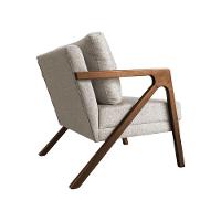 Kit 2 Poltronas Mona Monique Luxo Base Madeira Maciça Mel Linho Bege - 5