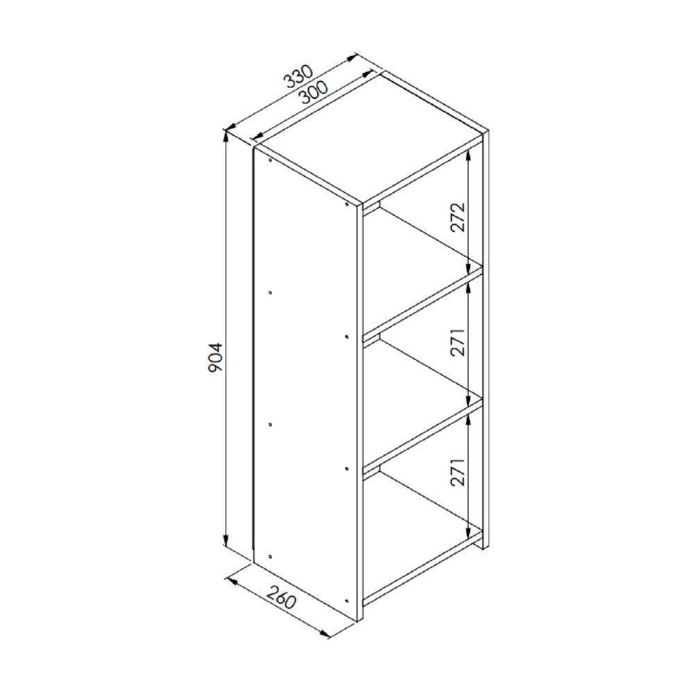 Mesa De Cabeceira Com Prateleiras Multimóveis Cr35101 Branca Branco - 3