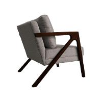 Poltrona Mona Monique Luxo Base Madeira Maciça Castanho Linho Grafite - 3