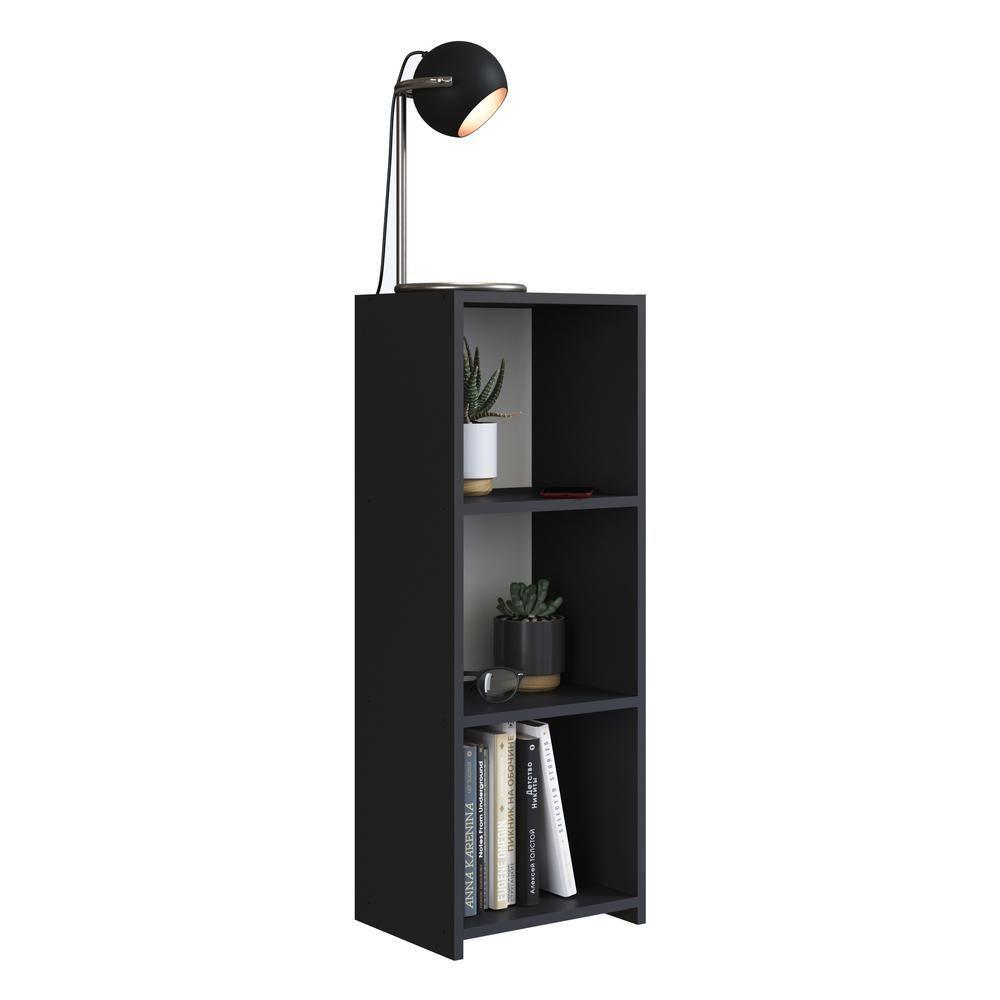 Mesa De Cabeceira Com Prateleiras Multimóveis Cr35101 Preta Preto - 1