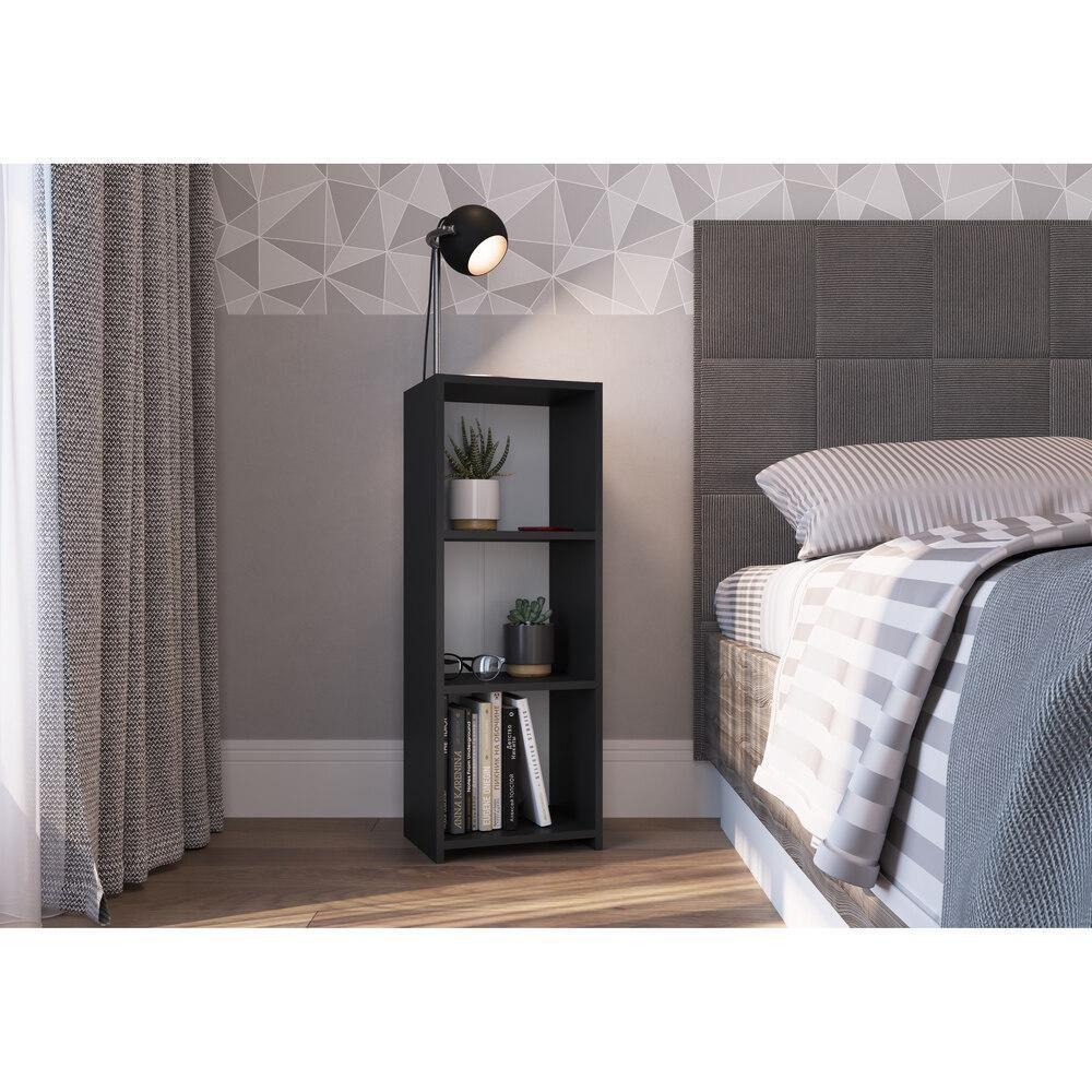 Mesa De Cabeceira Com Prateleiras Multimóveis Cr35101 Preta Preto - 2