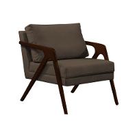 Kit 2 Poltronas Mona Monique Luxo Base Madeira Maciça Castanho Veludo Marrom - 3