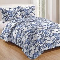 Kit Cobre Leito Colcha Mix King Estampado Dupla Face Floral 3 Peças - Josiane - 1