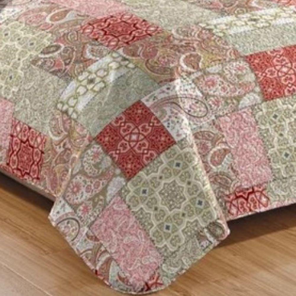 Kit Cobre Leito Colcha Mix King Estampado Dupla Face Floral 3 Peças - Lúcia - 3