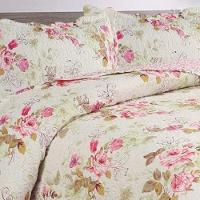 Kit Cobre Leito Colcha Mix King Estampado Dupla Face Floral 3 Peças - Mariela - 2