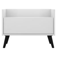 Mesa De Cabeceira 80 Cm C/ Pés Retrô Branca/preta - 8