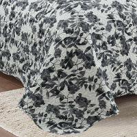 Kit Cobre Leito Colcha Mix King Estampado Dupla Face Floral 3 Peças - Amanda - Palha - 3