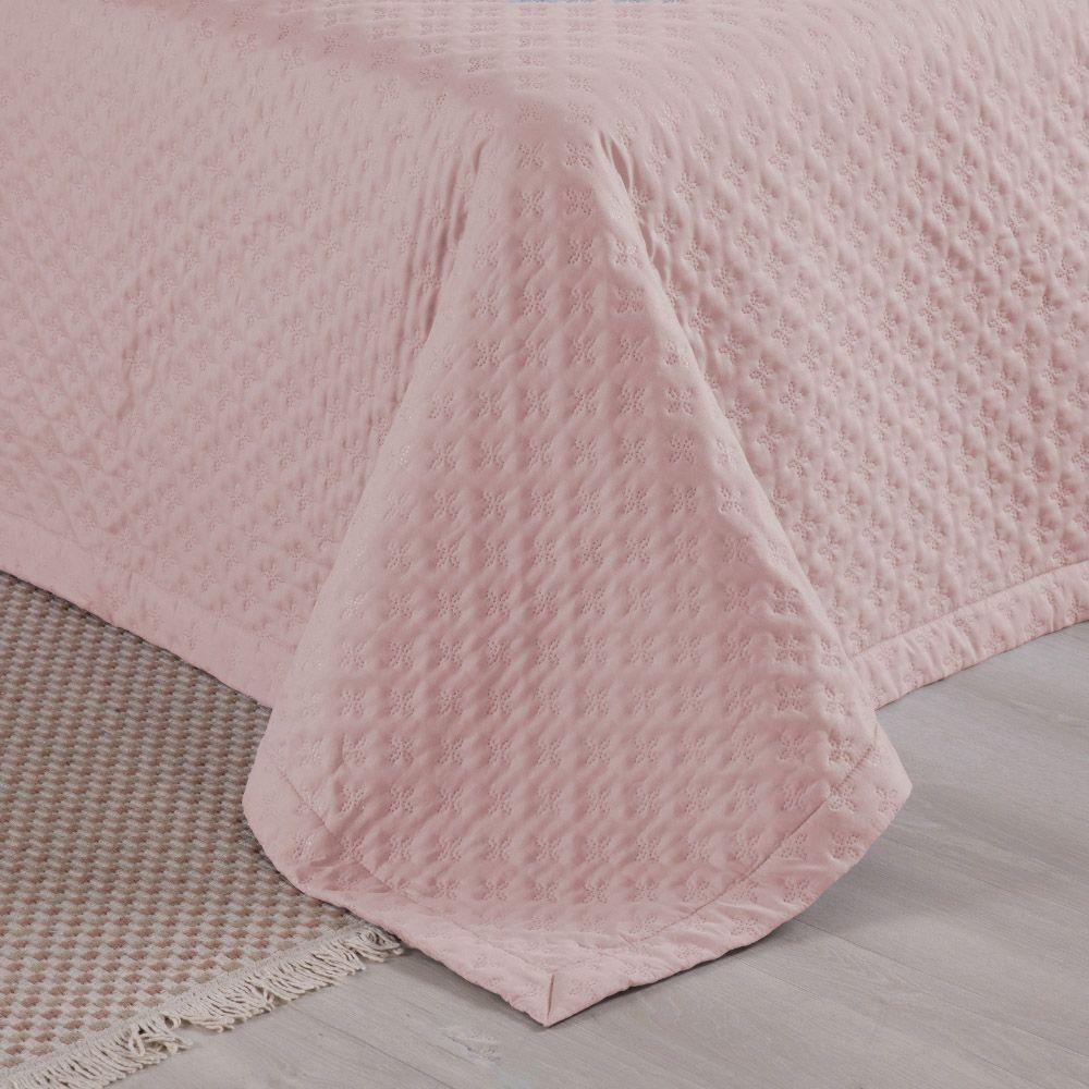 Kit Cobre Leito Colcha Casa Scarpa Atualle Solteiro Dupla Face Microfibra 2 Peças - Rosê - 5