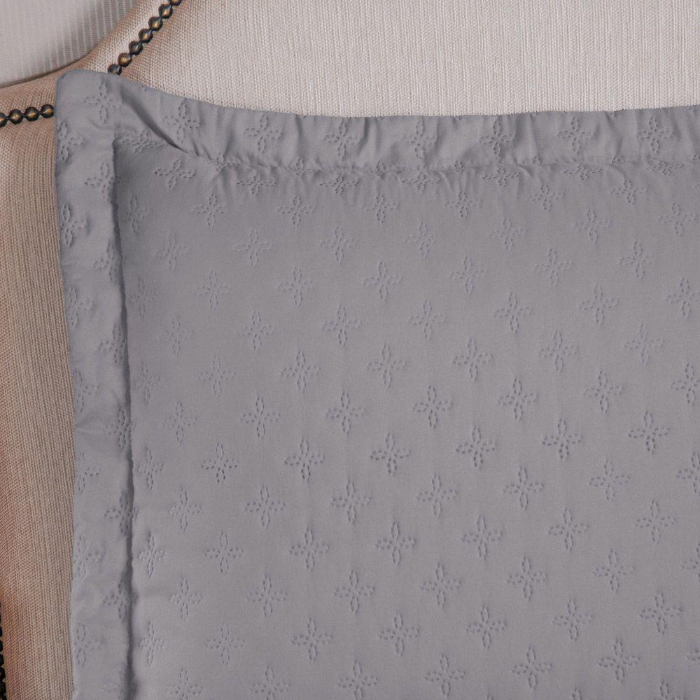 Kit Cobre Leito Colcha Casa Scarpa Atualle Solteiro Dupla Face Microfibra 2 Peças - Cinza - 7