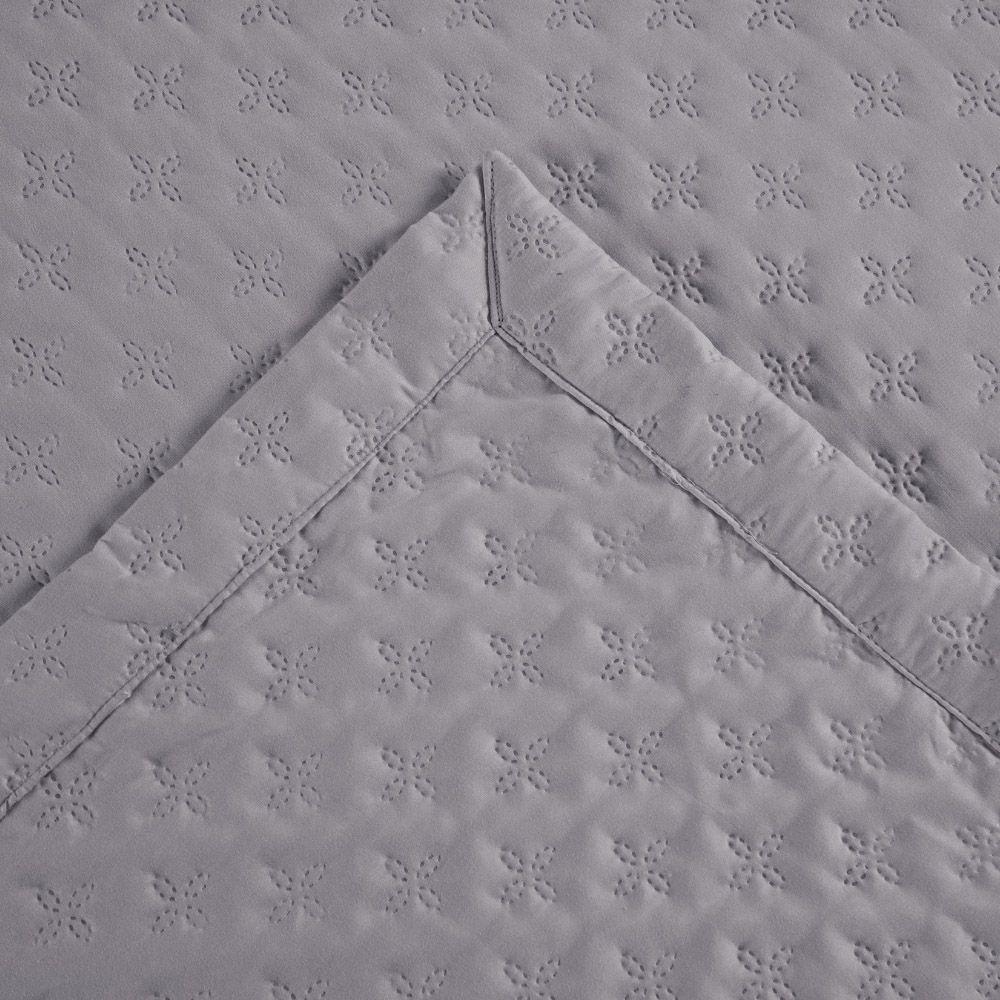 Kit Cobre Leito Colcha Casa Scarpa Atualle Solteiro Dupla Face Microfibra 2 Peças - Cinza - 8