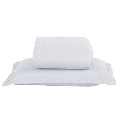 Kit Cobre Leito Colcha Casa Scarpa Atualle Solteiro Dupla Face Microfibra 2 Peças - Branco