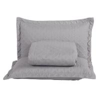 Kit Cobre Leito Colcha Casa Scarpa Atualle Casal Padrão Dupla Face Microfibra 3 Peças - Cinza - 1