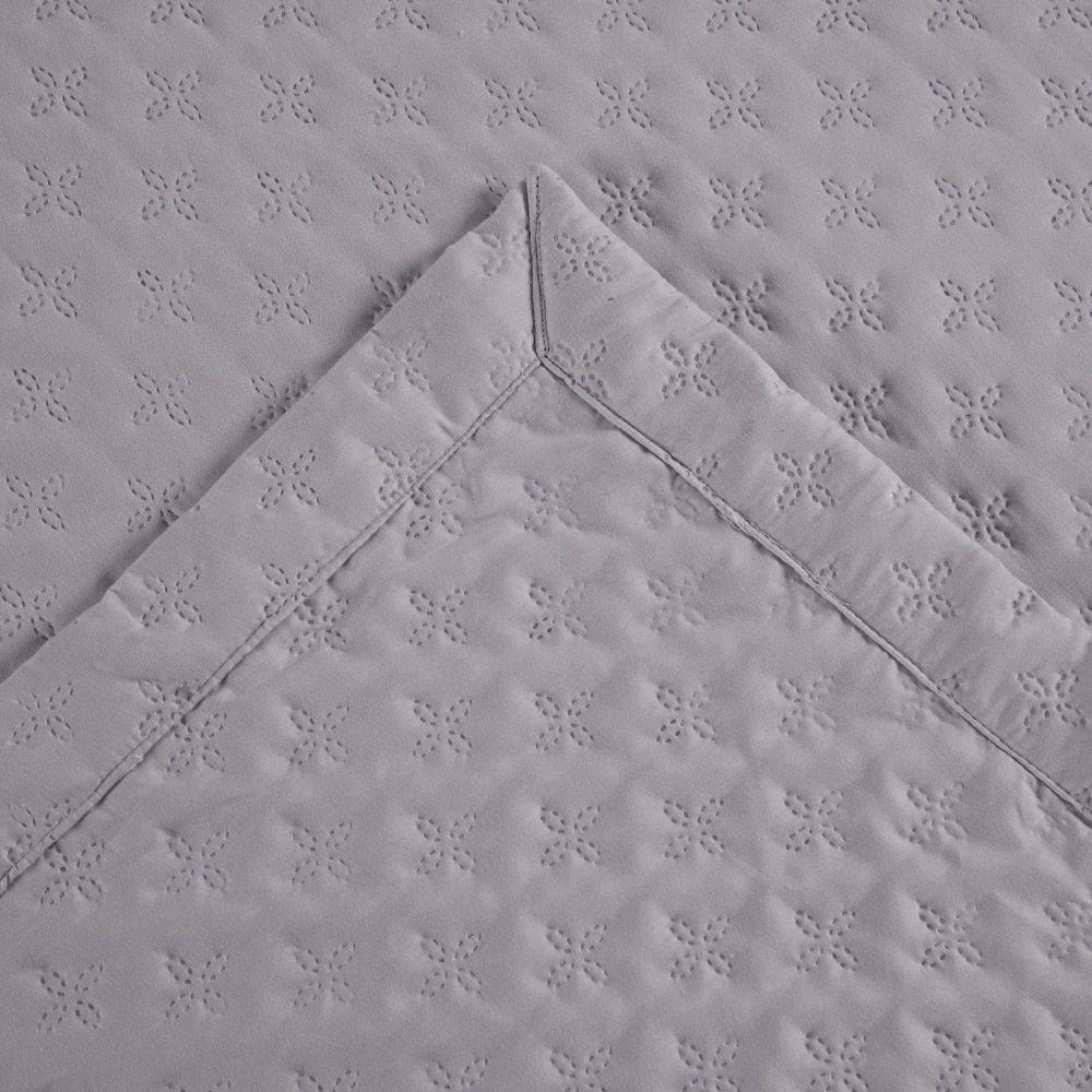 Kit Cobre Leito Colcha Casa Scarpa Atualle King Dupla Face Microfibra 3 Peças - Cinza - 8