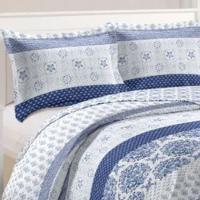 Kit Cobre Leito Colcha Mix King Estampado Dupla Face Floral 3 Peças - Suelen - 2