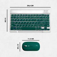 Teclado Sem Fio Bluetooth Recarregável Com Mouse – Verde Escuro - 6