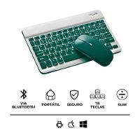 Teclado Sem Fio Bluetooth Recarregável Com Mouse – Verde Escuro - 7