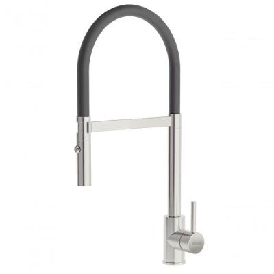 Misturador Monocomando Versatille Black Em Aço Inox Com Mangueira De Silicone Preto