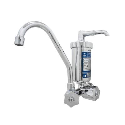 Torneira Filtro Cozinha Purificador Tubo Bica Móvel Copo Abs Parede Metal Cromado Luxo