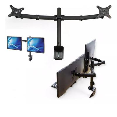 Suporte Duplo Para Monitores 10” A 32” Braço Articulado Giratório De Mesa – Profissional E Ergonômico