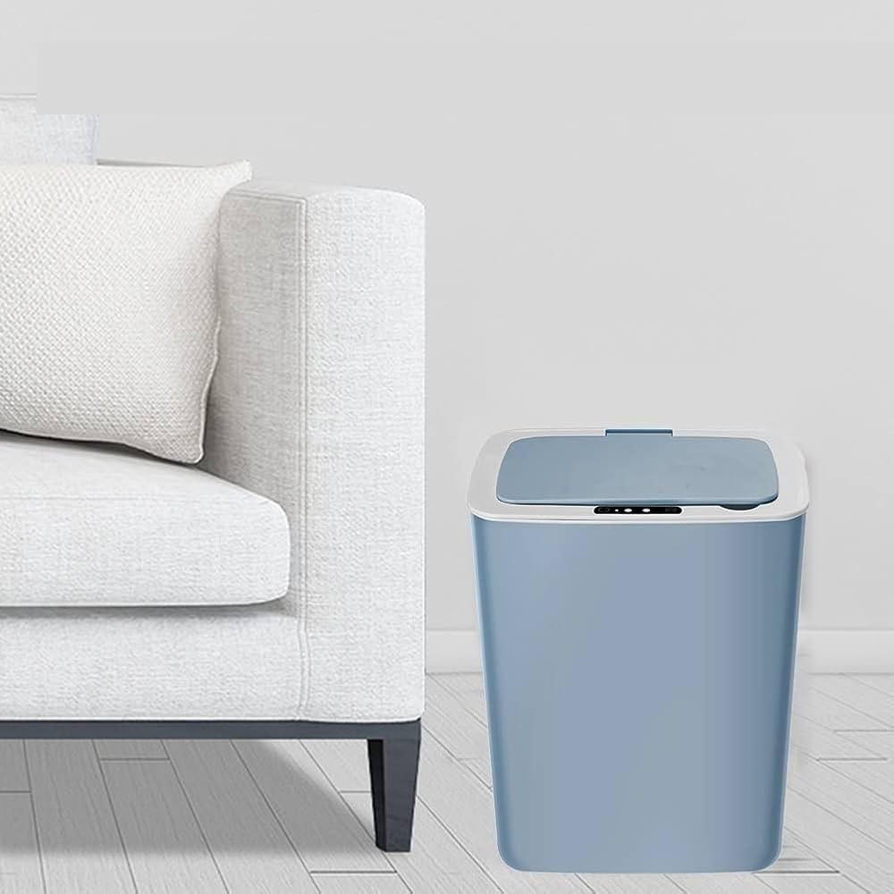 Cesto De Lixo Inteligente 14 Litros Com Sensor Automático Touch Azul Para Cozinha E Banheiro - A Pilha - 3