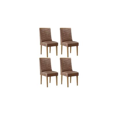 Cadeira Sala De Jantar Maldivas Kit 4 Un Madeira Capuccino/corano Capuccino - Rufato