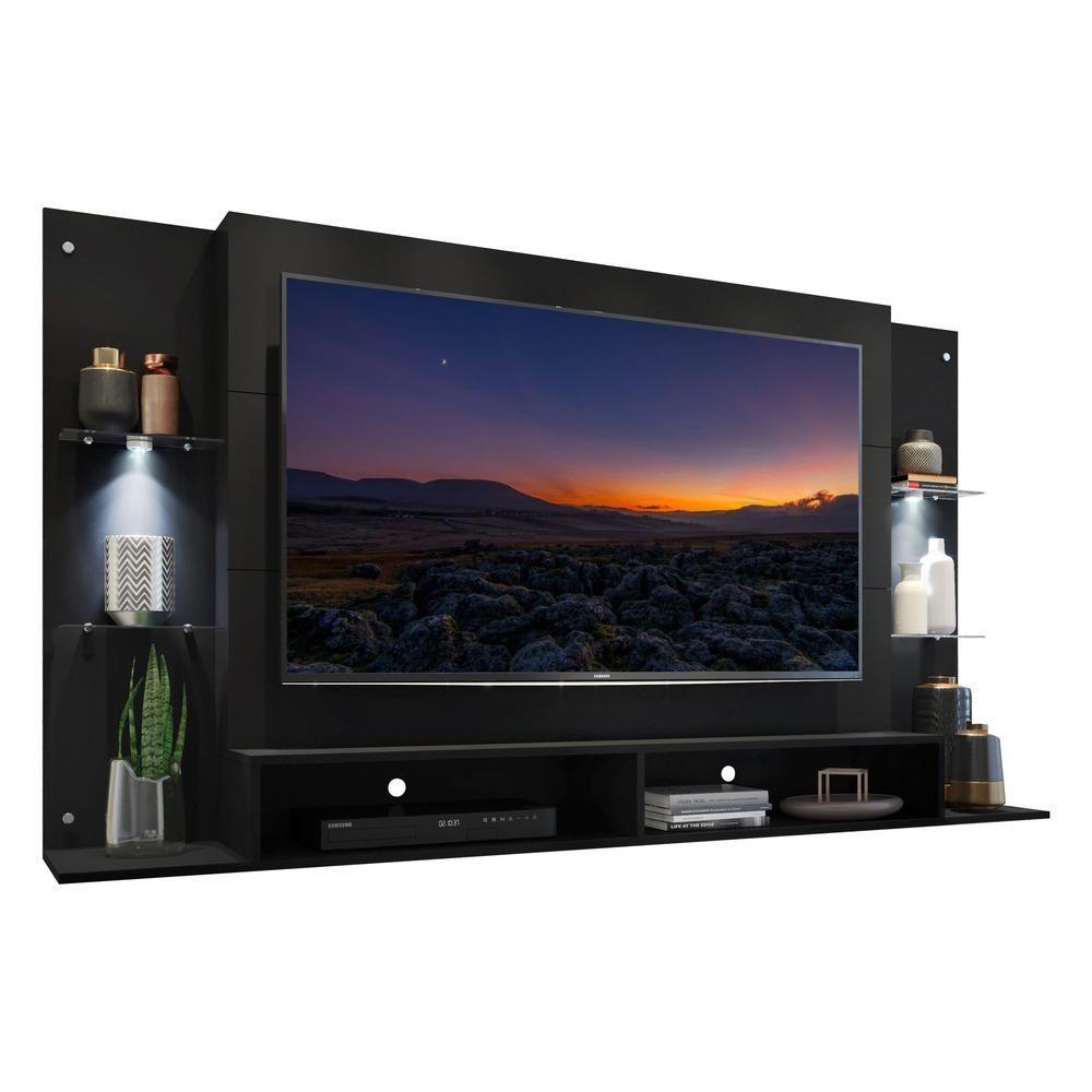 Painel Tv 60" Com 2 Leds Vegas Multimóveis V3394 Preto Preto - 1