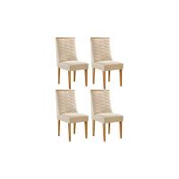 Cadeira Sala De Jantar Maldivas Kit 4 Un Naturalle/suede Creme - Rufato - 1