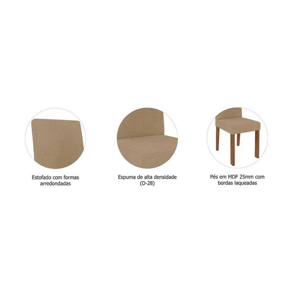 Cadeira Sala De Jantar Maia Kit 8 Un Cinamomo/suede Mascavo Chocolate - Cimol - 4