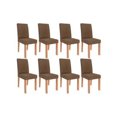 Cadeira Sala De Jantar Maia Kit 8 Un Cinamomo/suede Mascavo Chocolate - Cimol