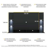 Painel Tv 60" Com 2 Leds Vegas Multimóveis V3396 Preto Preto - 6