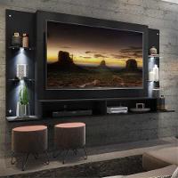 Painel Tv 60" Com 2 Leds Vegas Multimóveis V3396 Preto Preto - 7