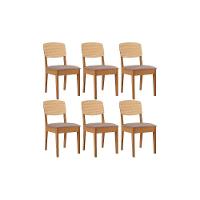 Cadeira Sala De Jantar Havana Premium Kit 6 Un Naturalle/linho Capuccino - Rufato - 1