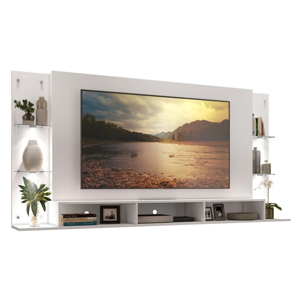 Painel Tv 65" Com 4 Leds Vegas Premium Multimóveis V3676 Branco Branco - 1