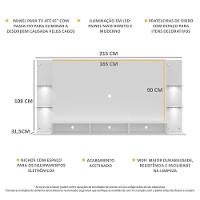 Painel Tv 65" Com 4 Leds Vegas Premium Multimóveis V3676 Branco Branco - 6