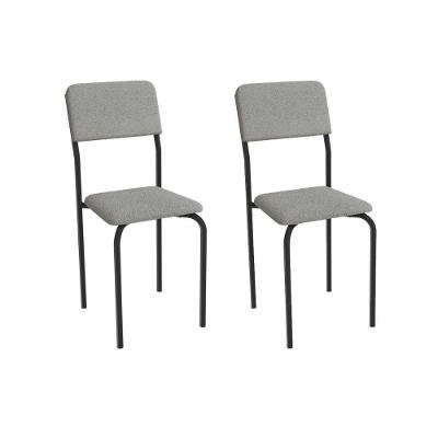 Cadeira Sala De Jantar Ibiza 2c133prf Aço Kit 2 Un Preto/boucle Cinza - Kappesberg