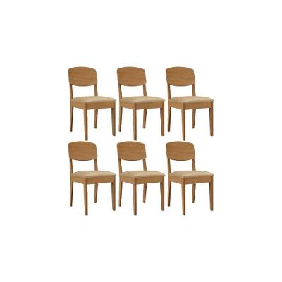 Cadeira Sala De Jantar Havana Kit 6 Un Naturalle/suede Creme - Rufato