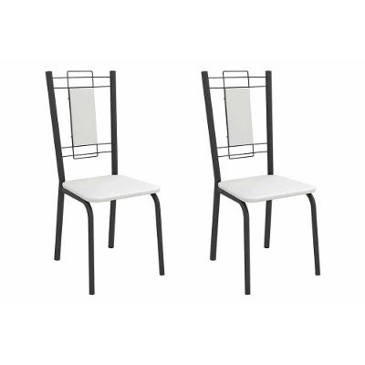 Cadeira Sala De Jantar Florença 2c005prf Aço Kit 2 Un Preto/ano Branco - Kappesberg