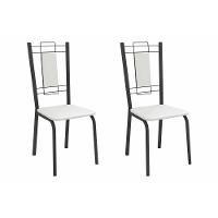 Cadeira Sala De Jantar Florença 2c005prf Aço Kit 2 Un Preto/ano Branco - Kappesberg - 1