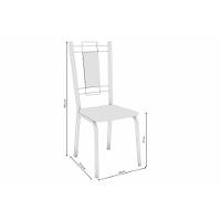 Cadeira Sala De Jantar Florença 2c005prf Aço Kit 2 Un Preto/ano Branco - Kappesberg - 2