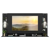 Painel Tv 65" Com 2 Leds Vegas Premium Multimóveis V3675 Preto Preto