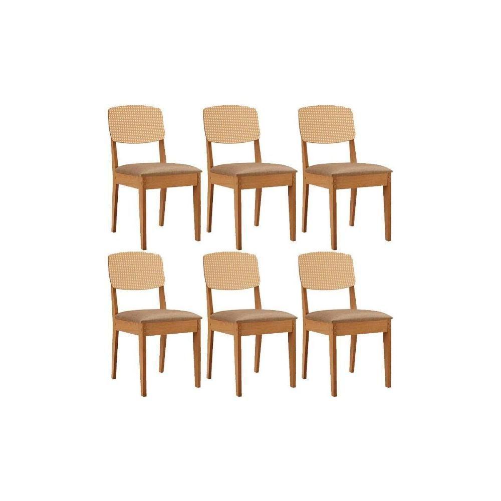 Cadeira Sala De Jantar Havana Premium Kit 6 Un Naturalle/linho Bege Turim - Rufato - 1