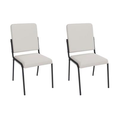 Cadeira Sala De Jantar Genebra 2c129prf Aço Kit 2 Un Preto/ano Branco - Kappesberg