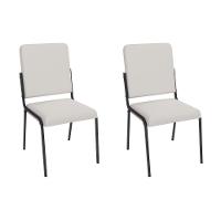 Cadeira Sala De Jantar Genebra 2c129prf Aço Kit 2 Un Preto/ano Branco - Kappesberg - 1